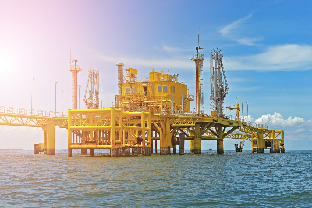 Oil and gas platform or Construction platform offshore rig.